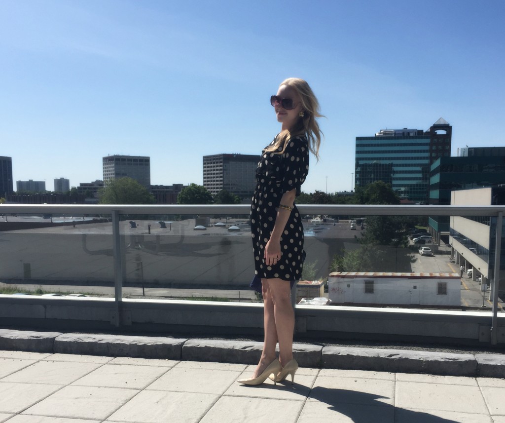 anna struck blog polka dot dress fashion blogger photoshoot rooftop fashion polka dot dress look (11)