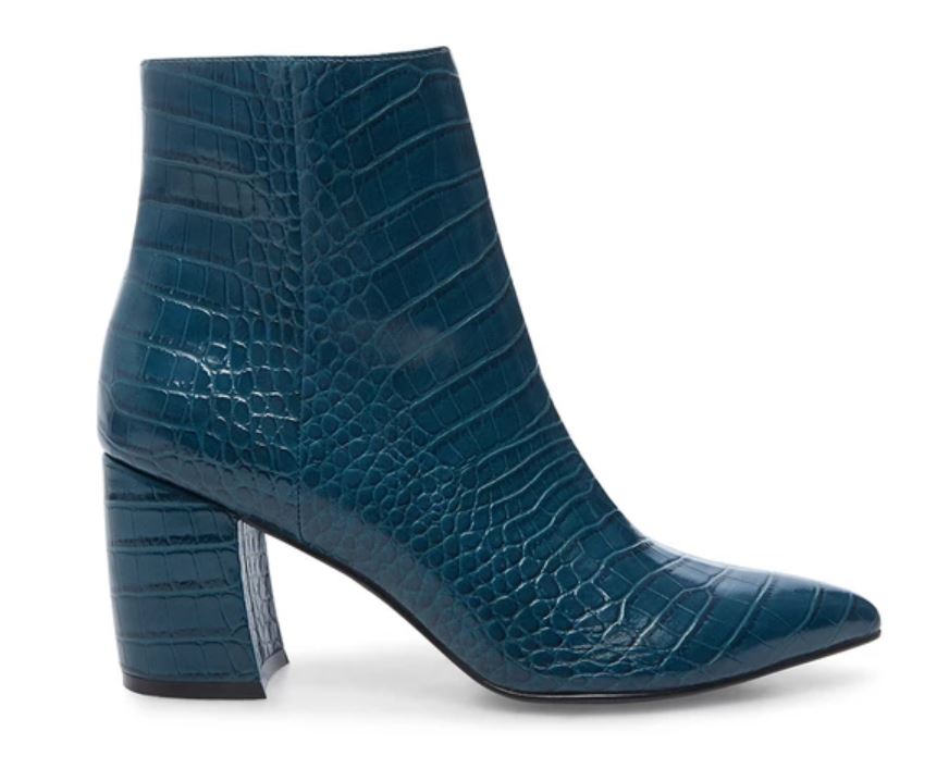 blue platform booties