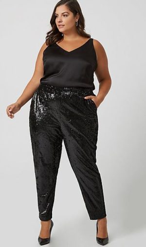Sequin and Knit Track Pant (Plus Sizes Available)