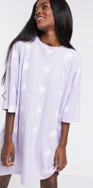 Oversized T-Shirt Dress in Lilac