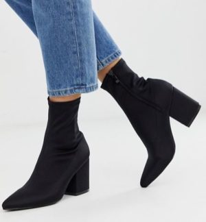 pull on sock boots in black