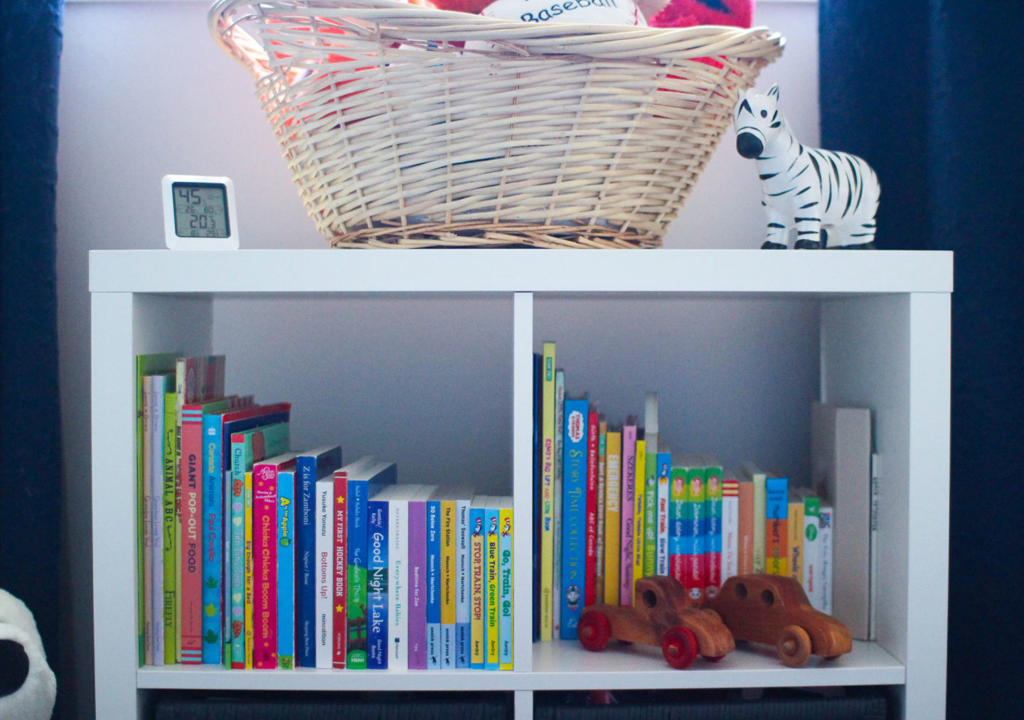 nursery shelf organization