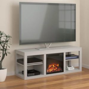 TV Stand for TVs up to 65″ with Fireplace Included