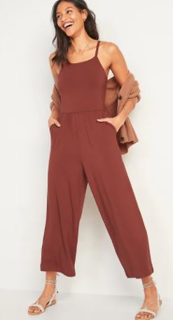 Sleeveless Jersey-Knit Cami Jumpsuit for Women