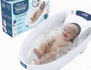 Baby Patent AquaScale 3-in-1 Scale, Water Thermometer and Bathtub in White