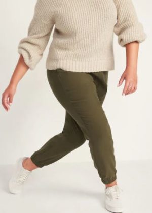 High-Waisted Twill Jogger Pants (4 colours)